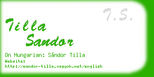 tilla sandor business card
